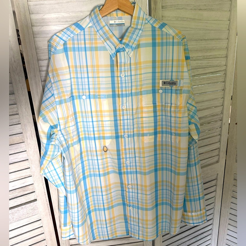 New columbia pfg fishing shirt large